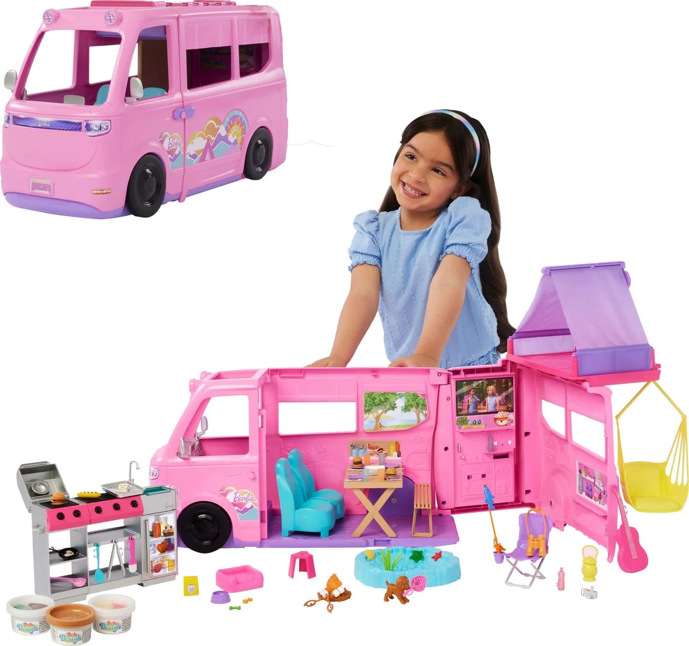 Barbie Super Abenteuer Camper Spielzeug-Auto Rosa