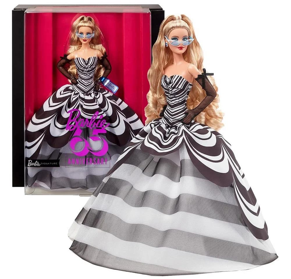 Barbie 65. Anniversary HRM58 Mattel Signature Puppe Sammelpuppe Schwarz-Weiß - Bild 2