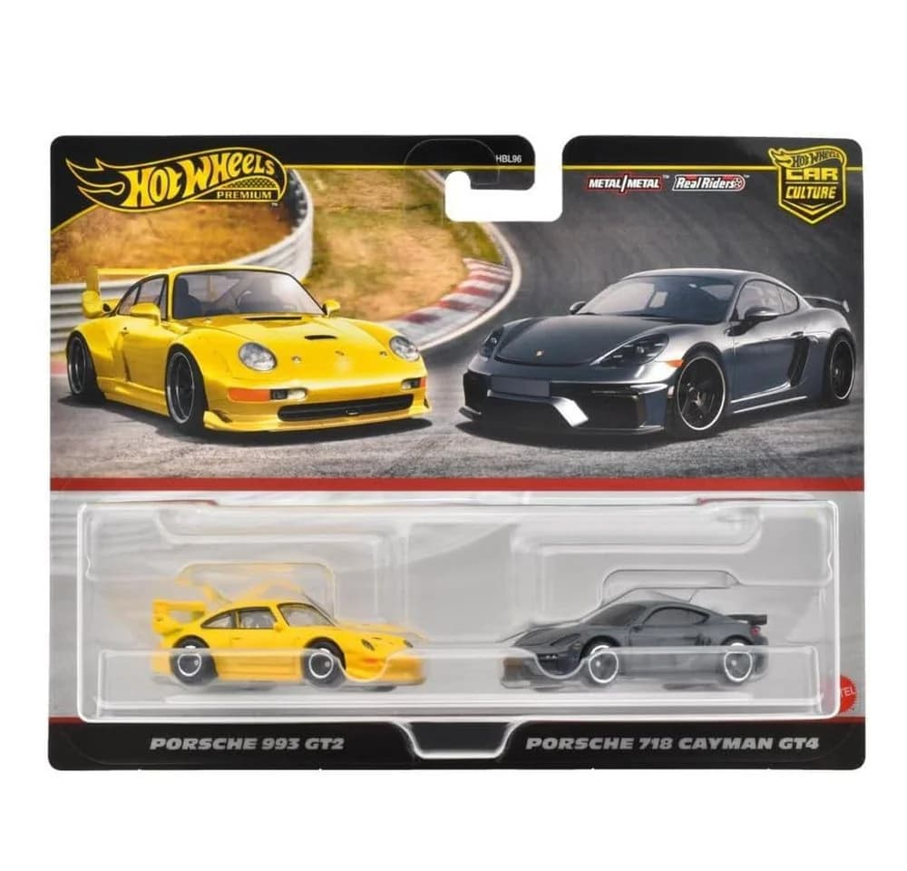 Hot Wheels Porsche 993 GT2 & 718 Cayman GT4 2er Set Premium Fahrzeuge - Bild 4