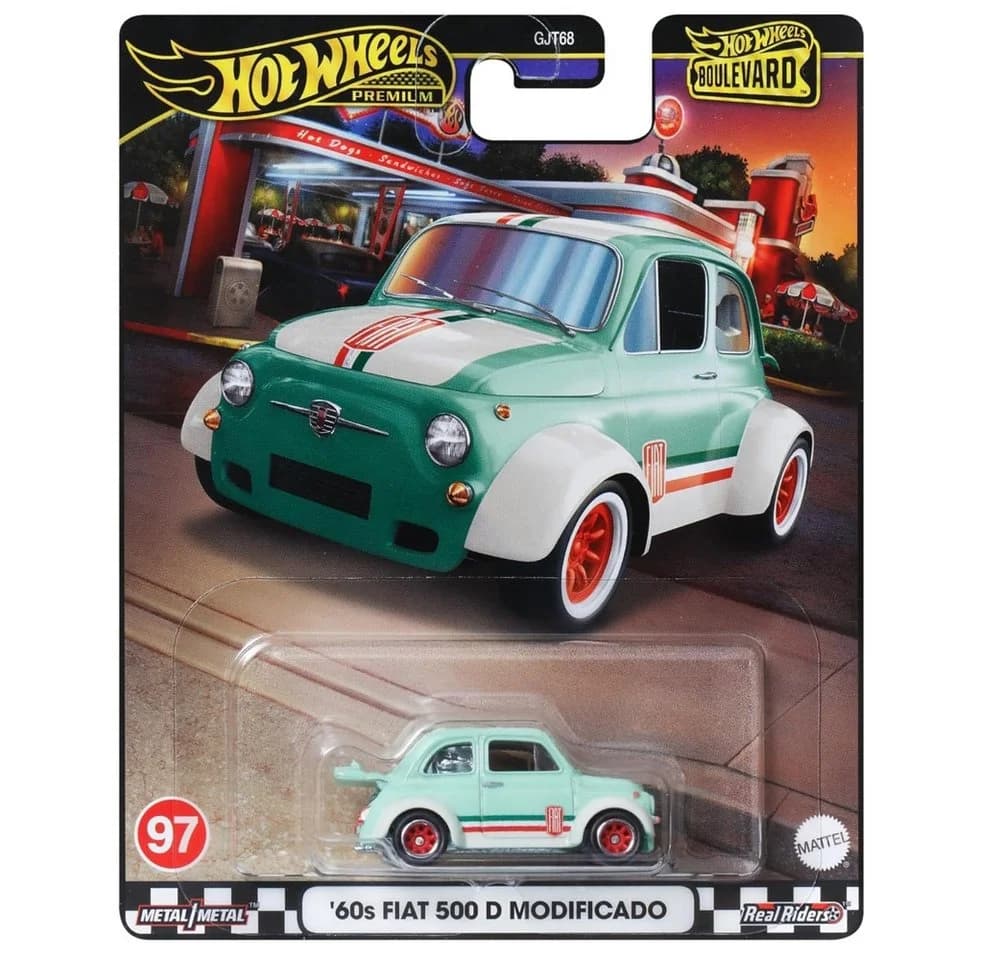 Hot Wheels Spielzeug-Rennwagen Fiat 500 D Modificado 1960 HRT65