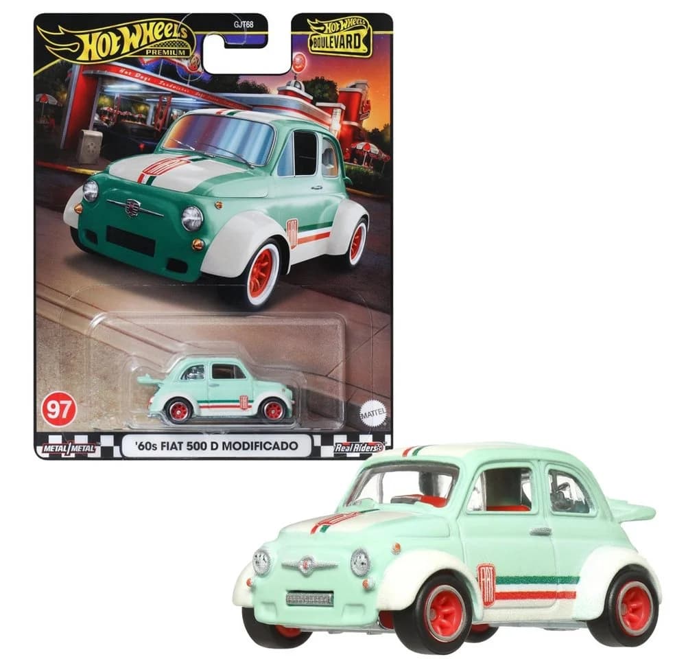 Hot Wheels Spielzeug-Rennwagen Fiat 500 D Modificado 1960 HRT65 - Bild 2