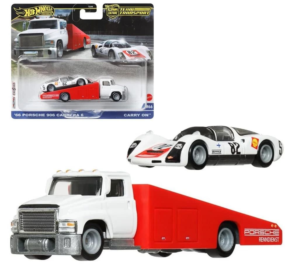 Hot Wheels Porsche 906 Carrera 6 & Carry On Team Transport Set 1:64 - Bild 2