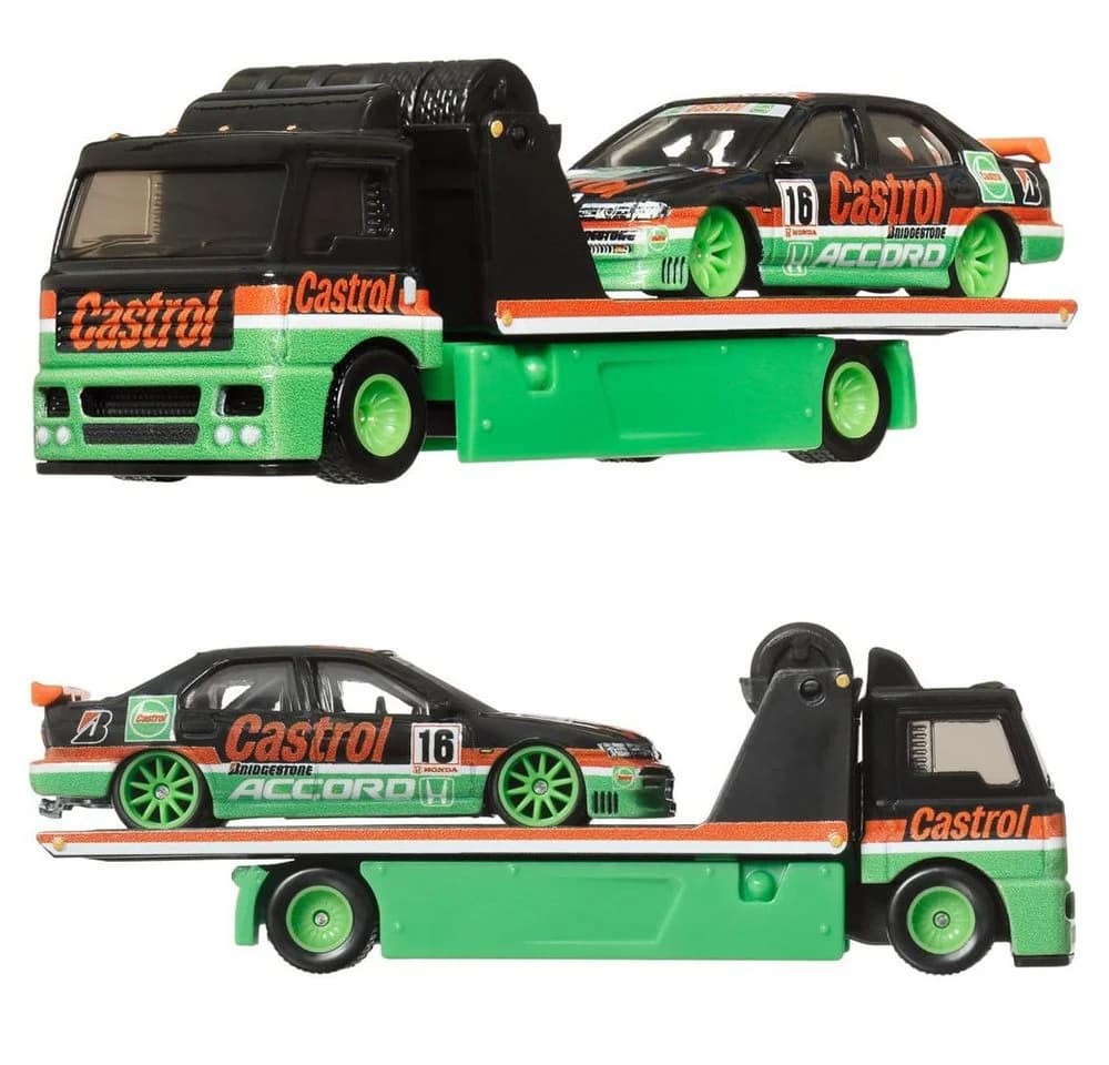Hot Wheels 96 Honda Accord + Fleet Street Team Transport Rennwagen