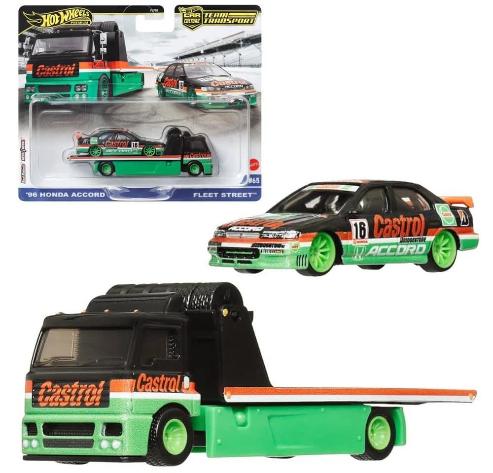 Hot Wheels 96 Honda Accord + Fleet Street Team Transport Rennwagen - Bild 2