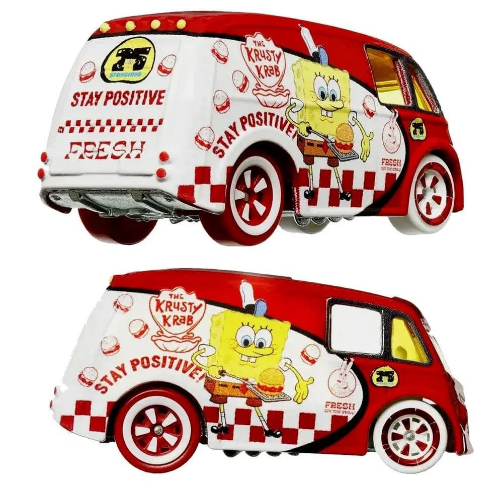 Hot Wheels Spielzeug-Rennwagen Quick D-Livery Spongebob 25 Jahre Mattel HRV54 - Bild 3