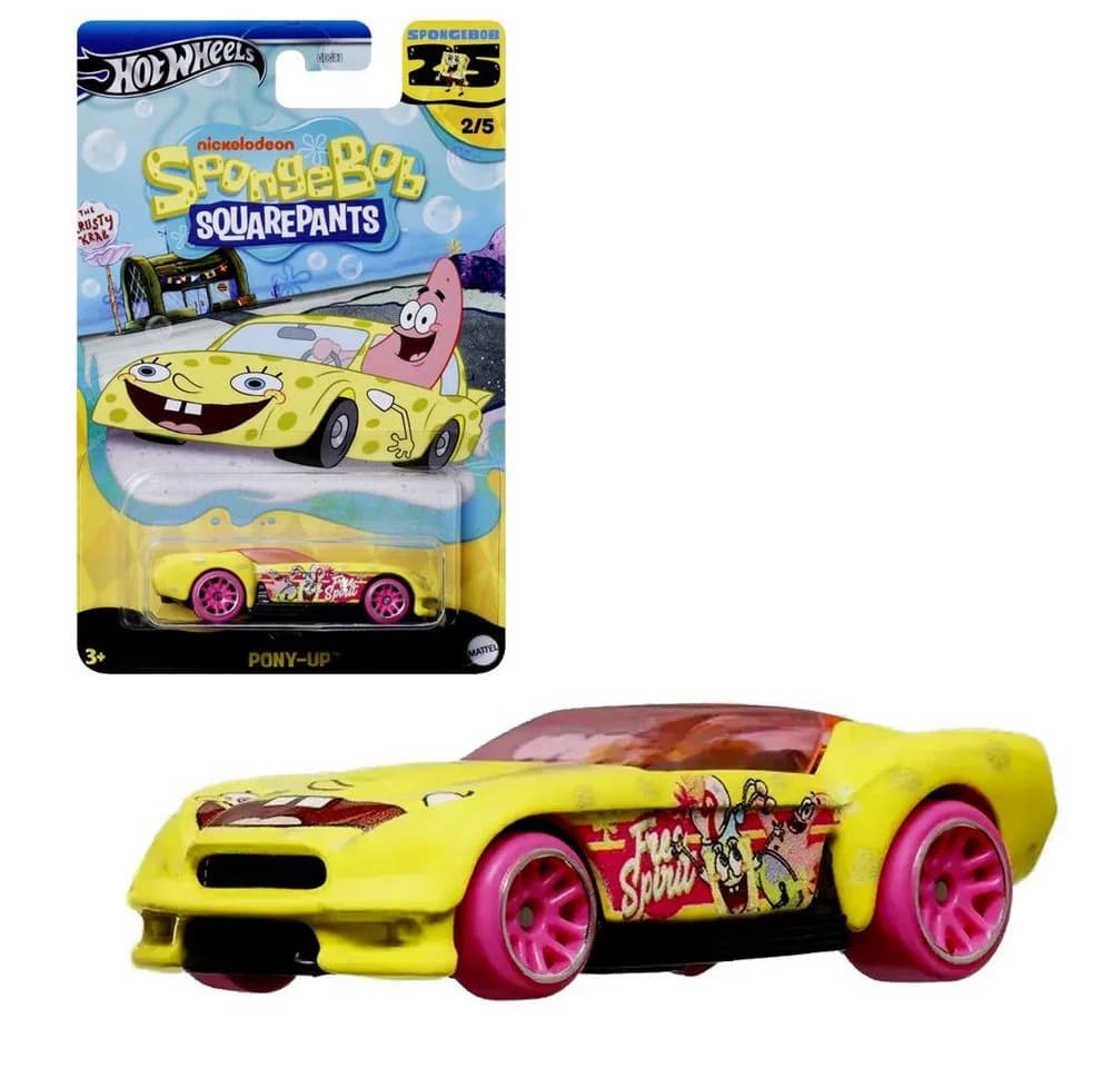 Hot Wheels Spielzeug-Rennwagen Pony-Up SpongeBob 25 Jahre Mattel HRV53 - Bild 2