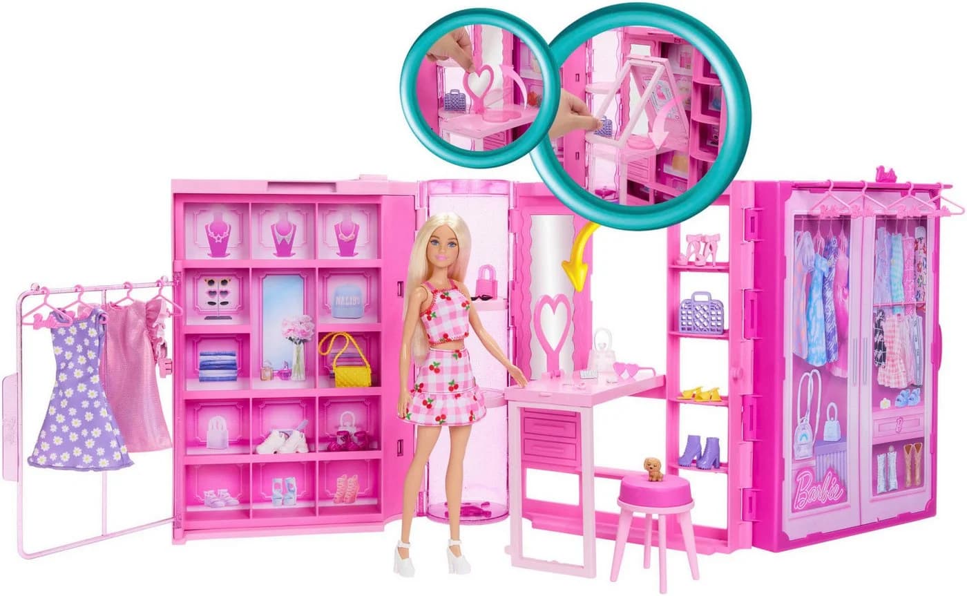 Barbie Spielwelt Traumkleiderschrank mit Modepuppe Rosa - Bild 3