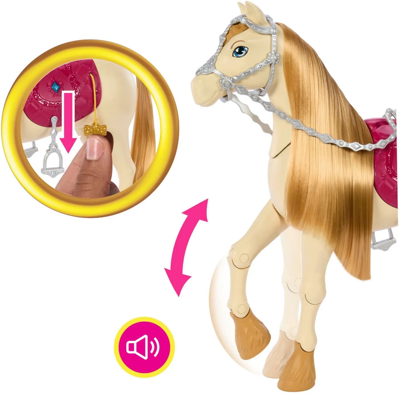 Barbie Anziehpuppe Mysteries: Das geheimnisvolle Pferdeabenteuer Spielzeugpferd interaktiv mit Sound - Bild 4