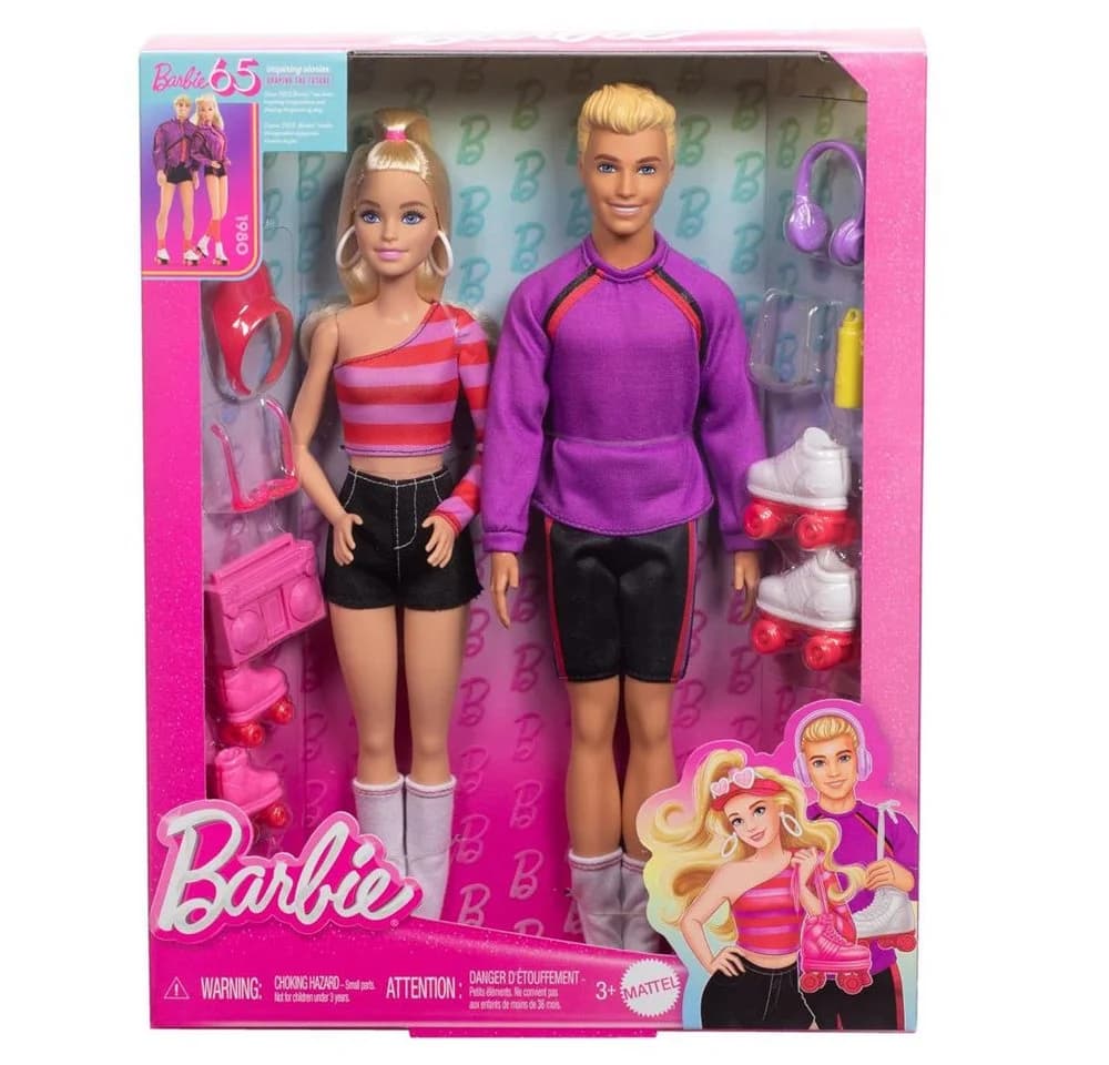 Mattel Barbie Fashionistas Set 2 Puppen Ken & Barbie blond 65. Jubiläum - Bild 3