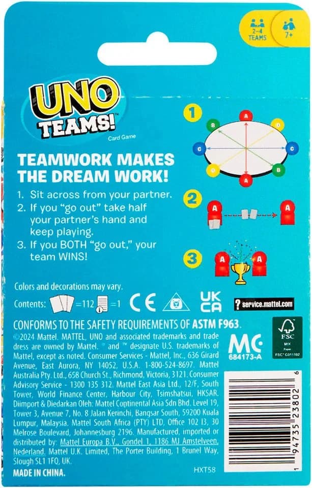 Mattel Games UNO Teams Kartenspiel Bunt - Bild 4
