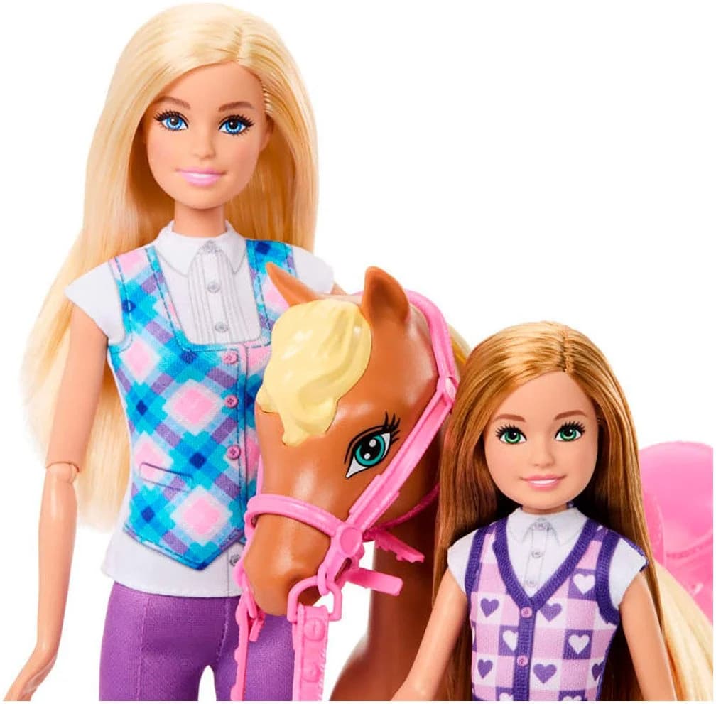 Barbie Anziehpuppe Sisters Riding Lesson - Barbie & Stacie Puppen mit Pferd