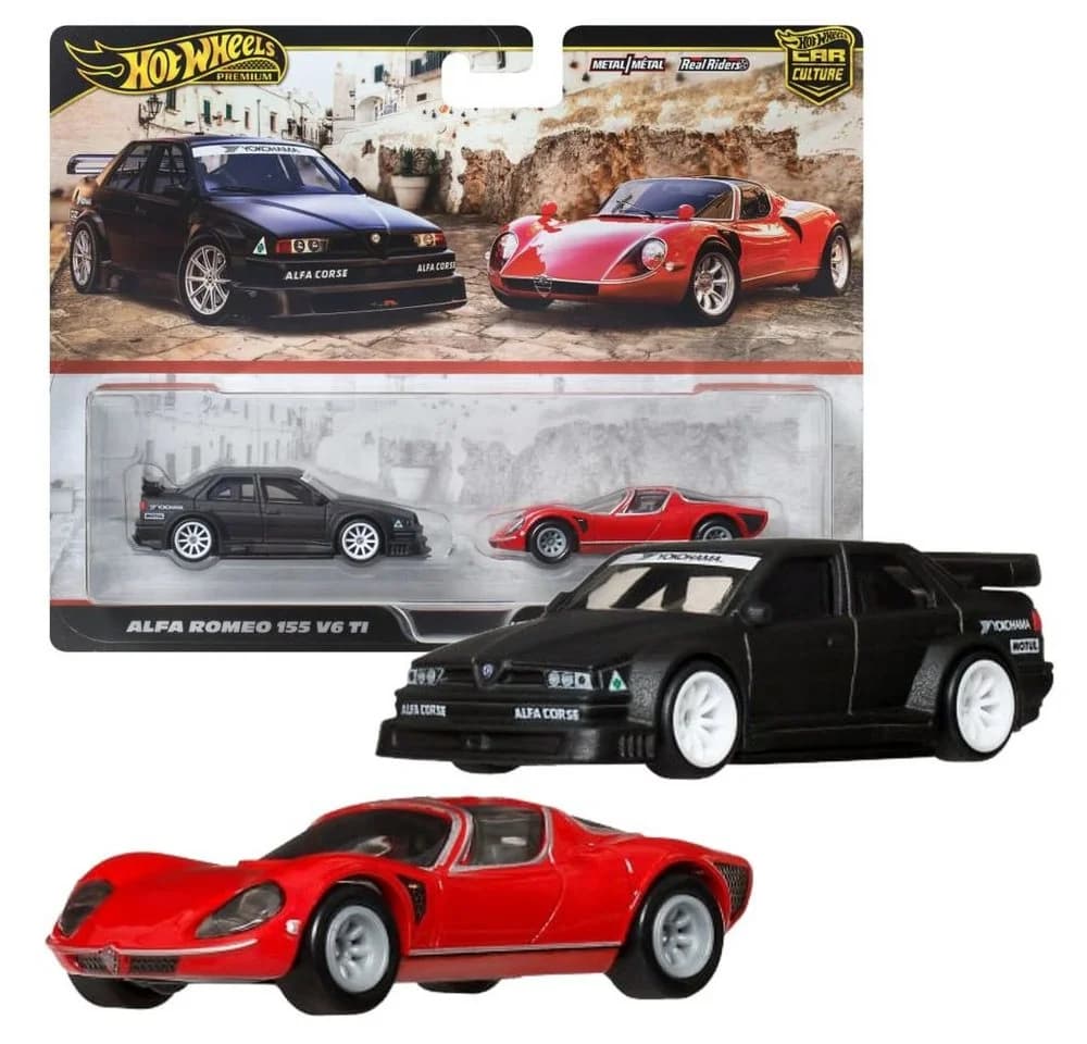Hot Wheels Premium 2er Set Alfa Romeo 155 V6 TI & 33 Stradale Druckguss - Bild 2