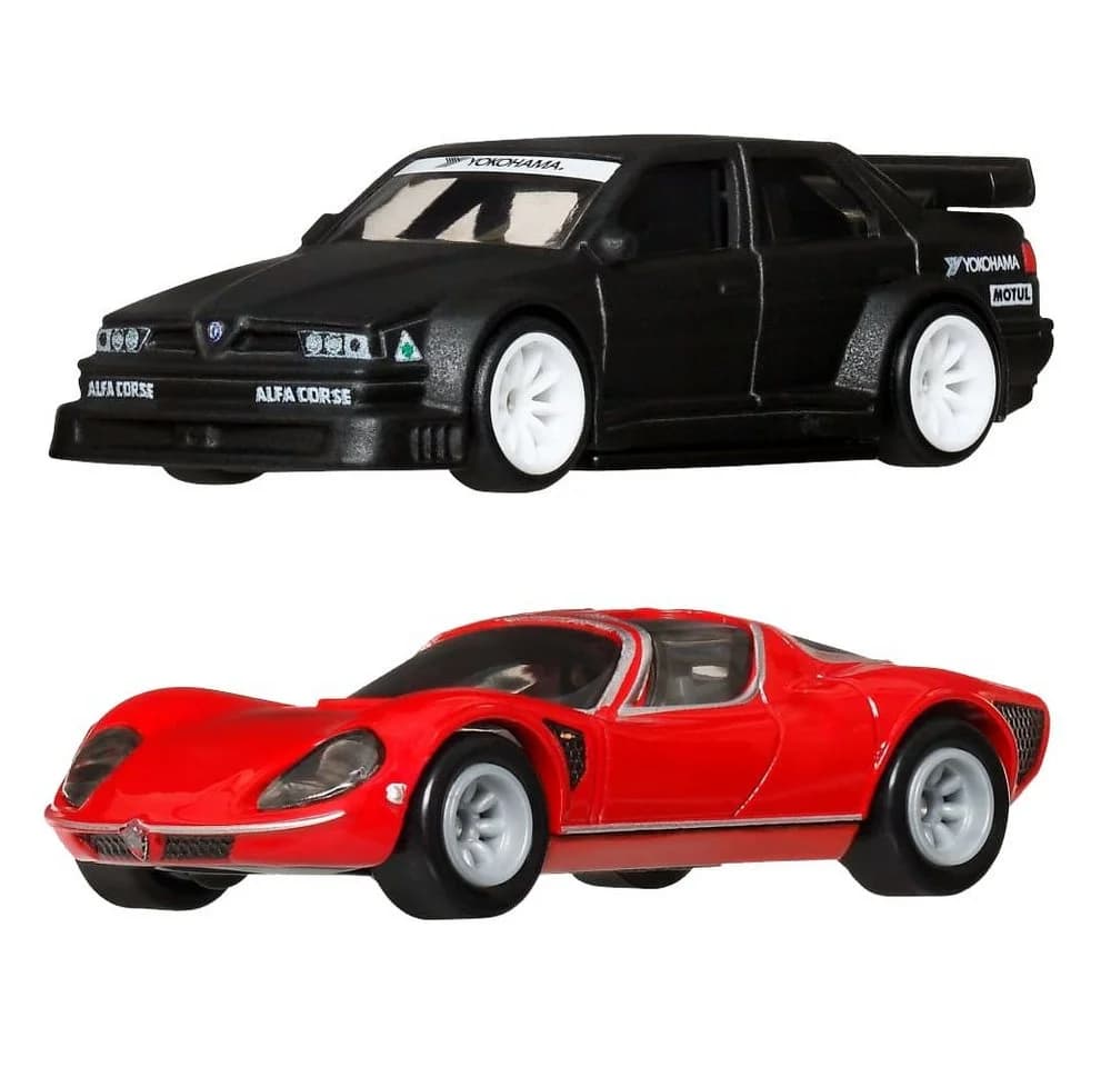 Hot Wheels Premium 2er Set Alfa Romeo 155 V6 TI & 33 Stradale Druckguss - Bild 3