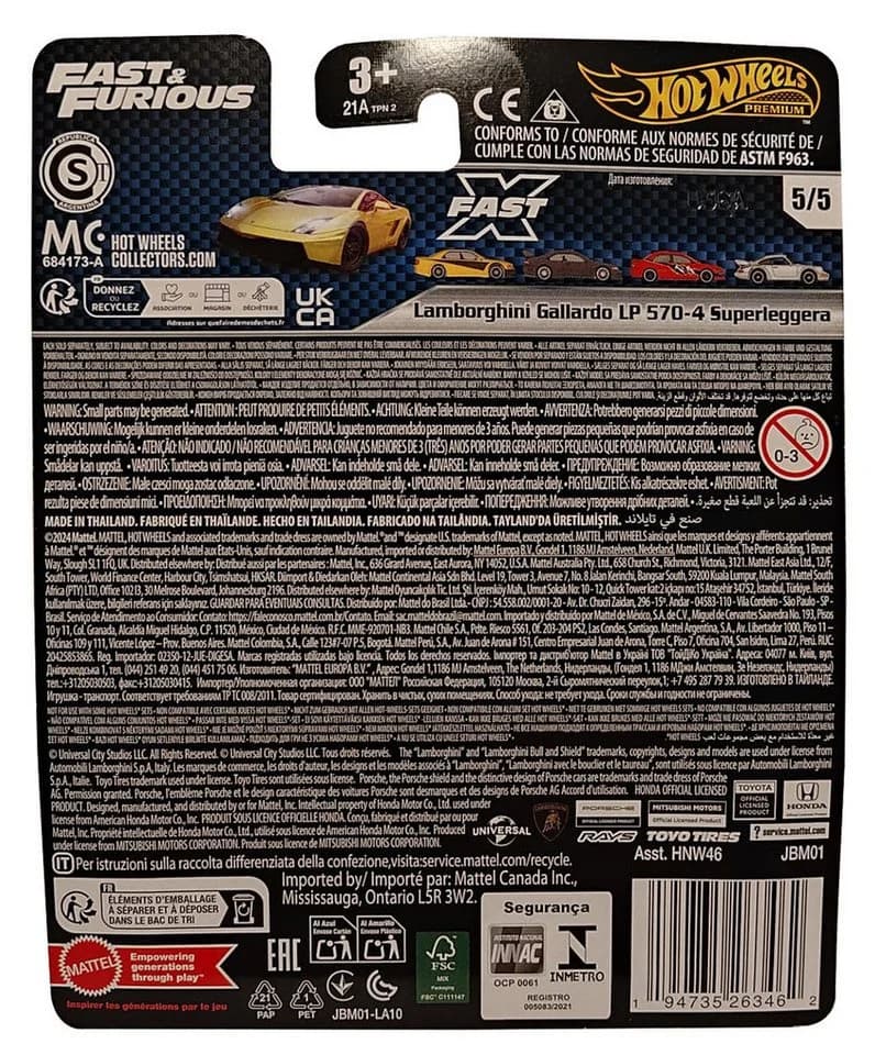 Hot Wheels Premium Lamborghini Gallardo LP 570-4 Superleggera Gold