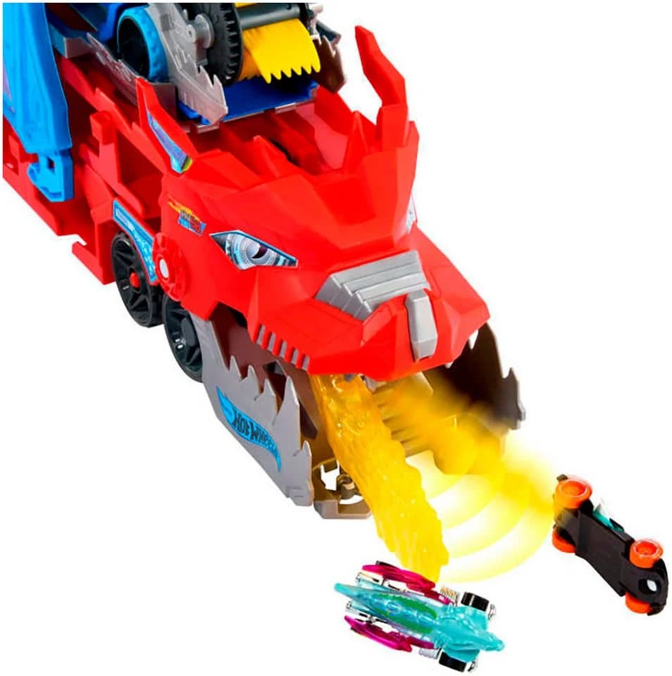Hot Wheels City Ultimativer 2-in-1 Drachen Transporter inkl. 2 Fahrzeugen