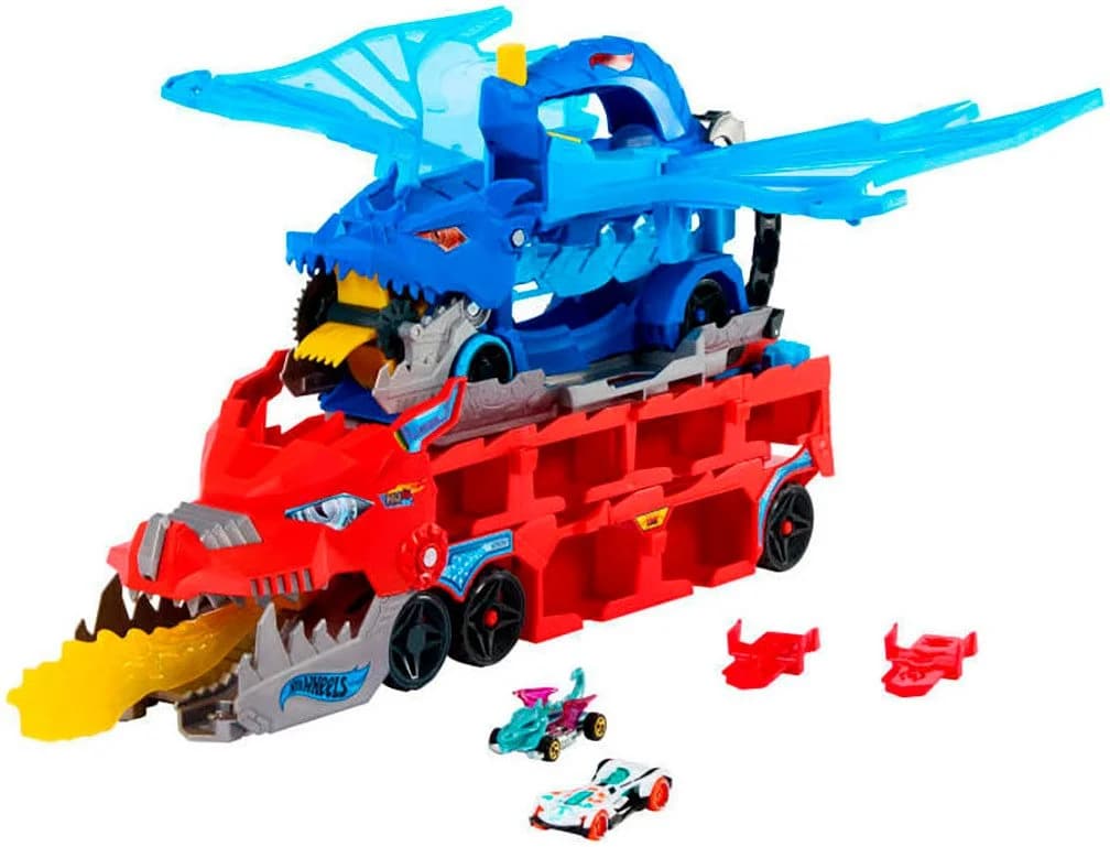 Hot Wheels City Ultimativer 2-in-1 Drachen Transporter inkl. 2 Fahrzeugen - Bild 2