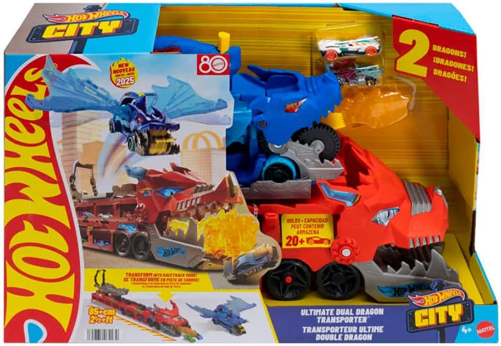 Hot Wheels City Ultimativer 2-in-1 Drachen Transporter inkl. 2 Fahrzeugen - Bild 5