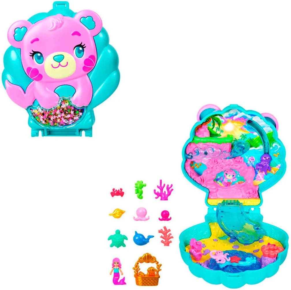 Polly Pocket Spielwelt Meer-Bär Schatulle Bunt Glitzer-Shaker - Bild 2