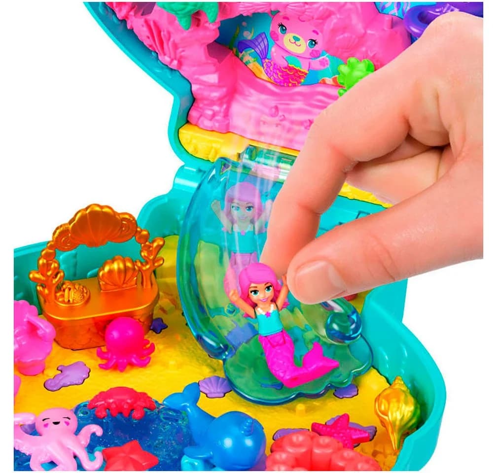 Polly Pocket Spielwelt Meer-Bär Schatulle Bunt Glitzer-Shaker - Bild 5