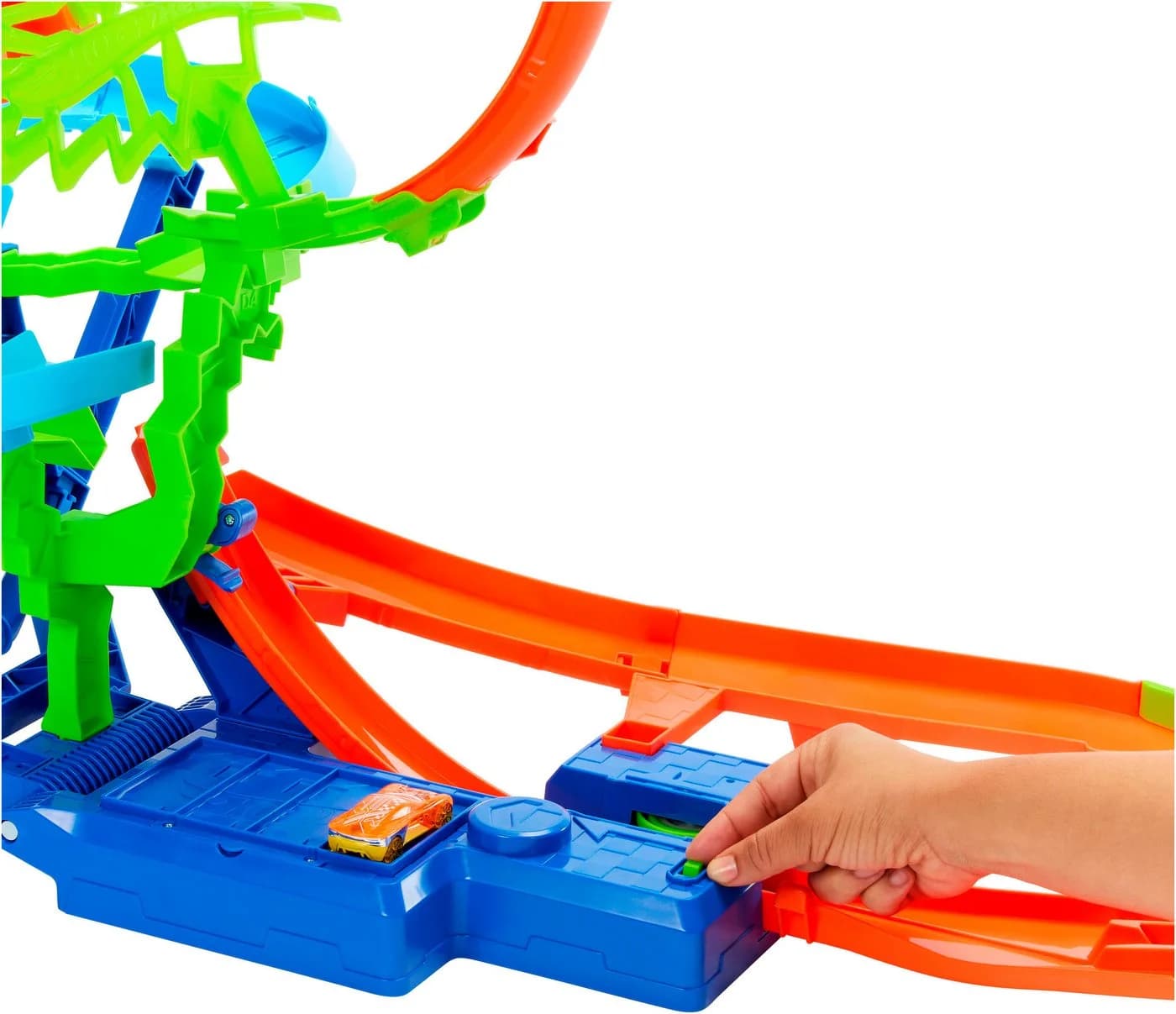 Hot Wheels Autorennbahn Unendliche Crash-Action mit batteriebetriebenen Beschleuniger