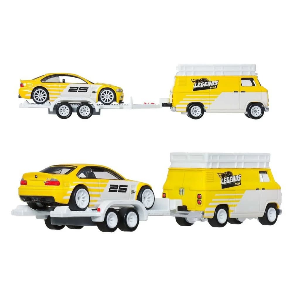 Hot Wheels Spielzeug-Rennwagen BMW M3 & Rallye-Transporter Team Transport