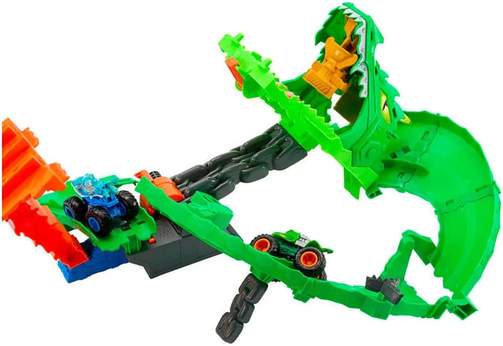 Hot Wheels Monster Trucks Drachenangriff Rennbahn inkl. 2 Trucks - Bild 3