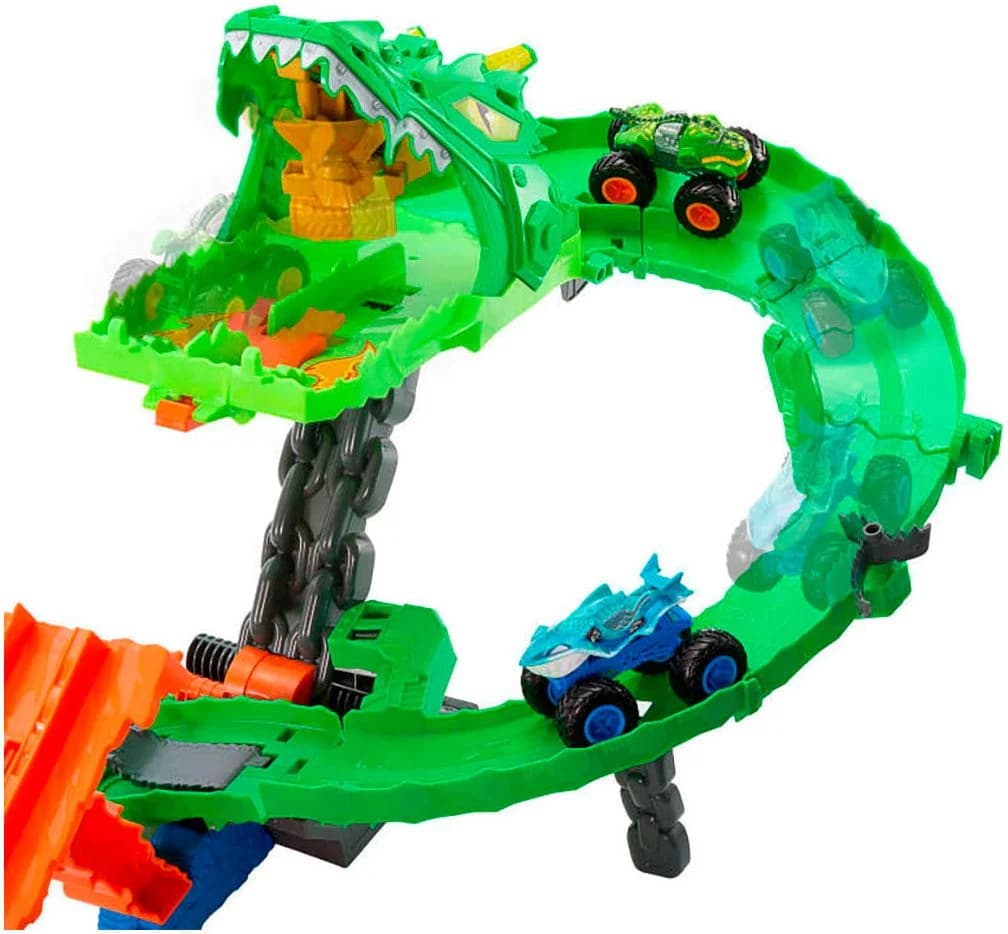 Hot Wheels Monster Trucks Drachenangriff Rennbahn inkl. 2 Trucks - Bild 5