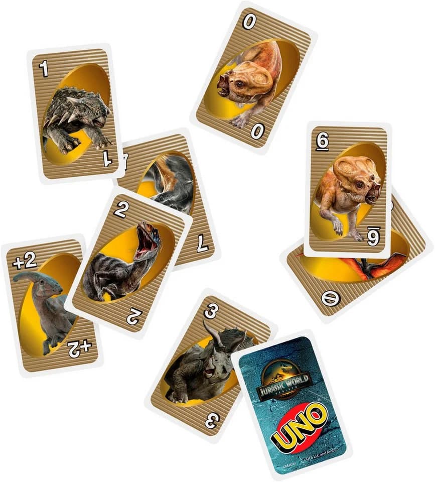 Mattel Games UNO Jurassic World Rebirth Familienspiel