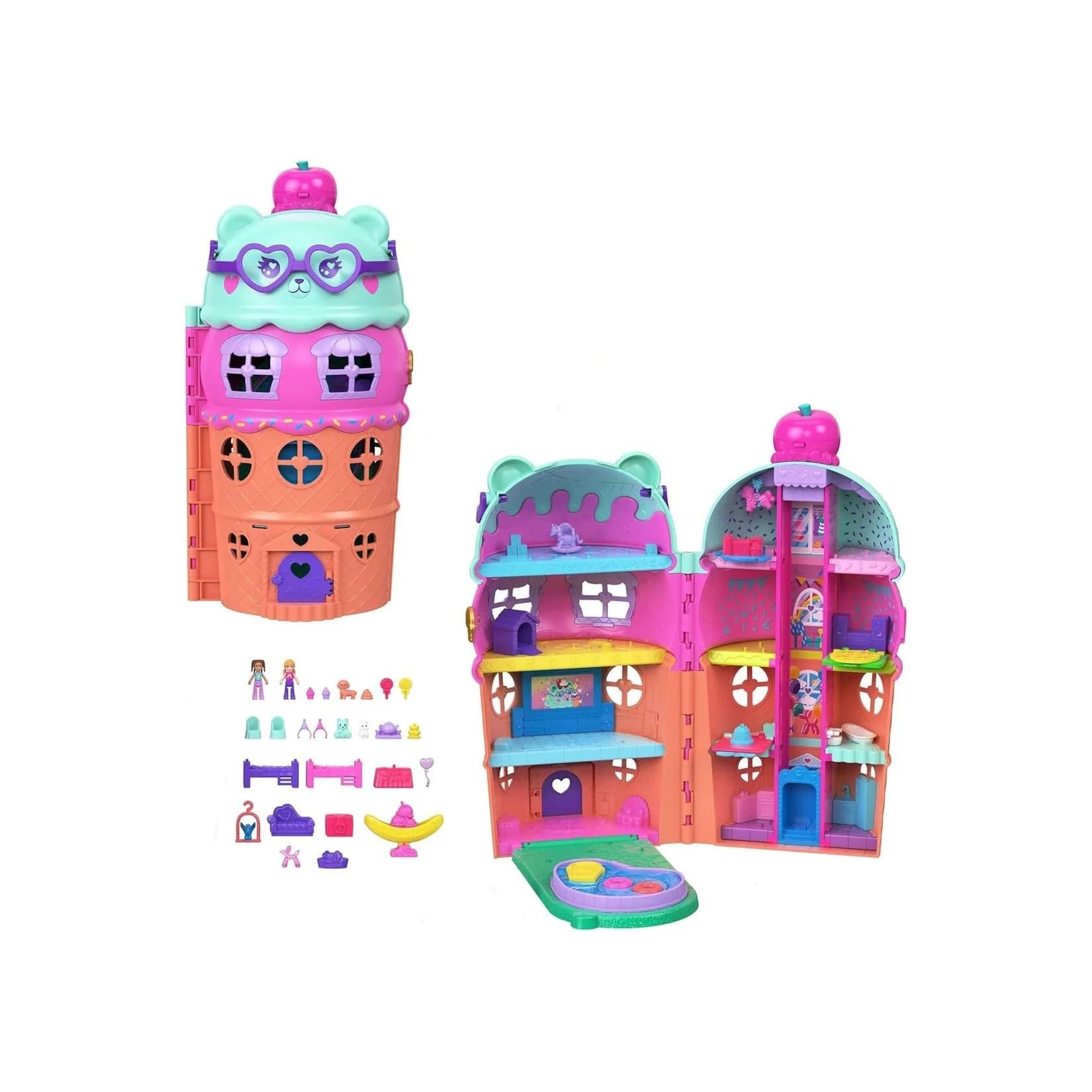 Mattel Polly Pocket Gelateria-Haus Spielset 4 Etagen Bunt