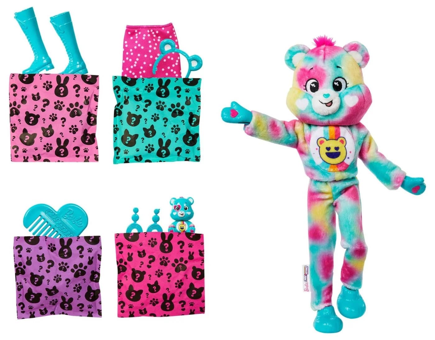 Barbie Cutie Reveal Anziehpuppe Plüschkostüm Grün Pink Gelb