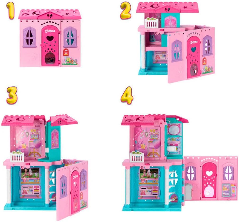 Barbie Puppenhaus Aufklappbares Pop-Up-Haus Chelsea Bunt