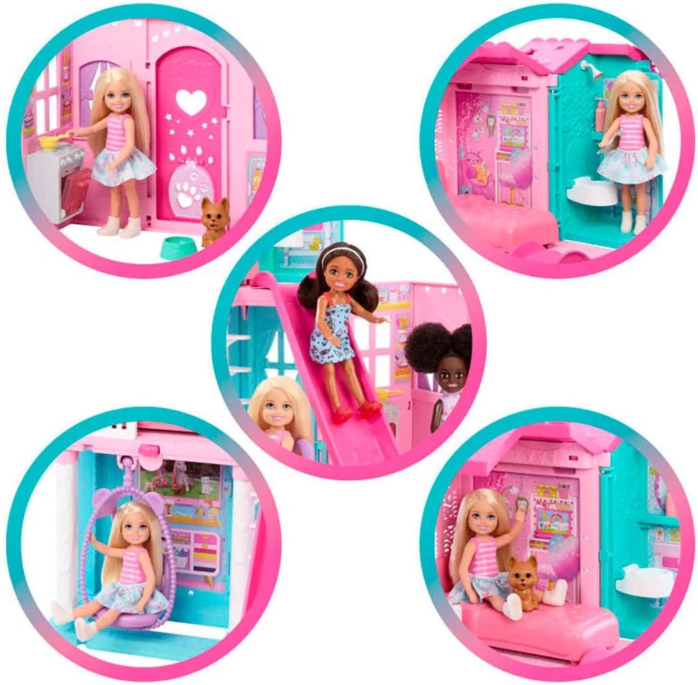 Barbie Puppenhaus Aufklappbares Pop-Up-Haus Chelsea Bunt - Bild 5