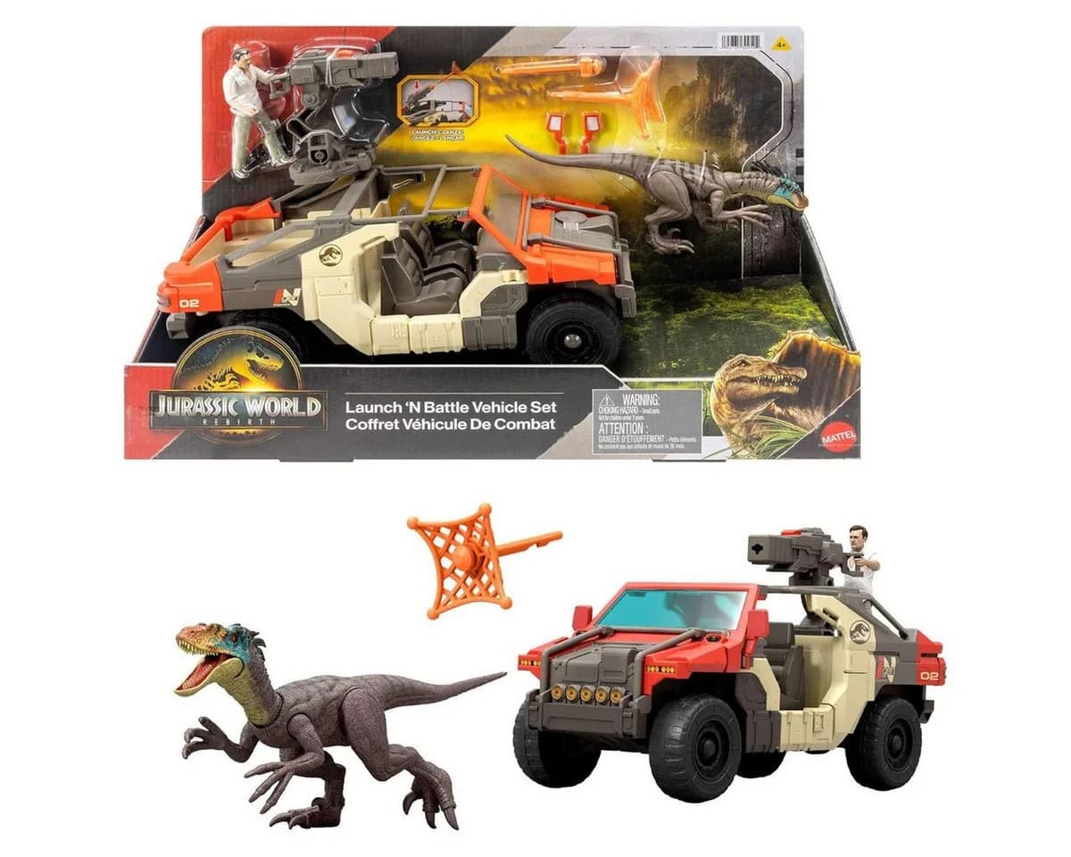 Mattel Jurassic World Launch N Battle Fahrzeugset mit Starter - Bild 2