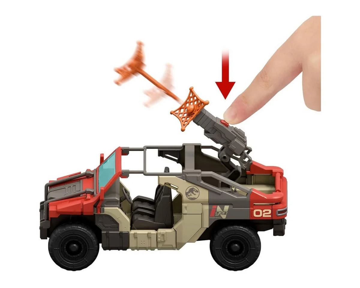 Mattel Jurassic World Launch N Battle Fahrzeugset mit Starter - Bild 4