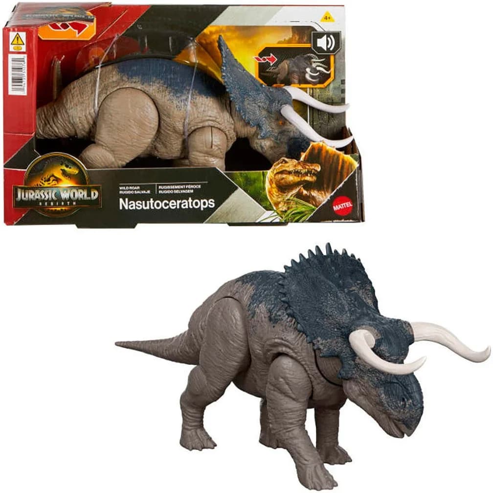 Mattel Jurassic World Rebirth Wild Roar Nasutoceratops Actionfigur - Bild 2