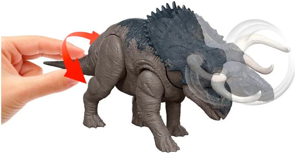 Mattel Jurassic World Rebirth Wild Roar Nasutoceratops Actionfigur - Bild 4
