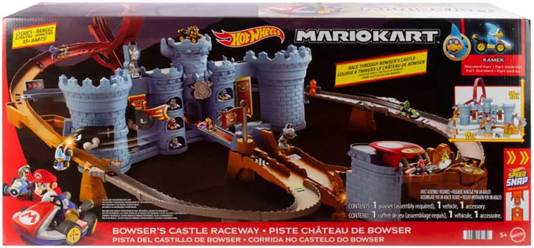 Hot Wheels Autorennbahn Mario Kart Bowsers Schloss-Rennbahn inkl. Die-Cast-Kamek - Bild 3