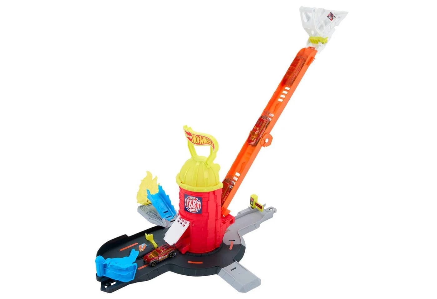 Hot Wheels City Super Feuerwehrwache Autorennbahn mit Feuerwehrauto - Bild 4