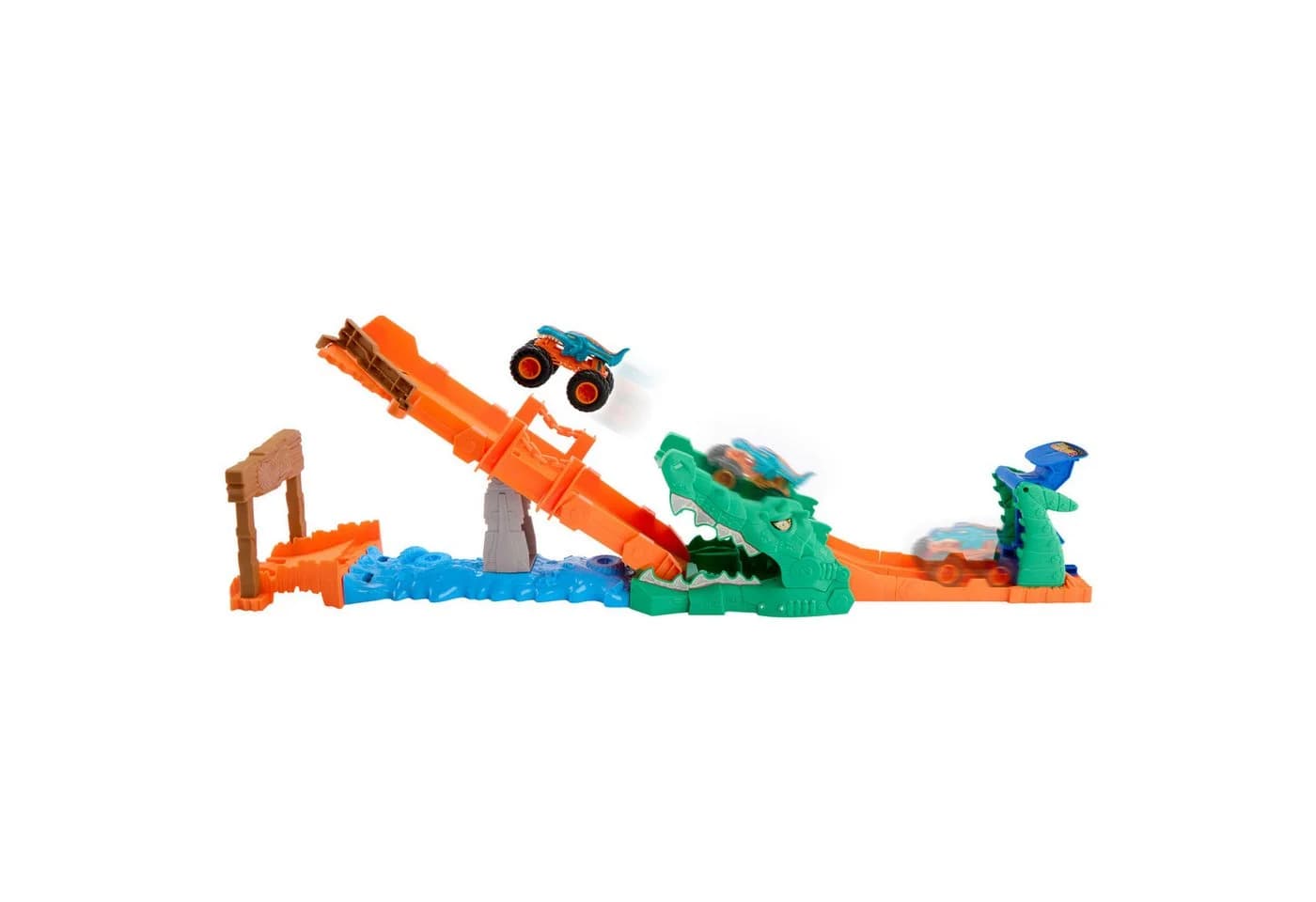 Hot Wheels Autorennbahn Monster Trucks Krokodil Crash Challenge - Bild 3