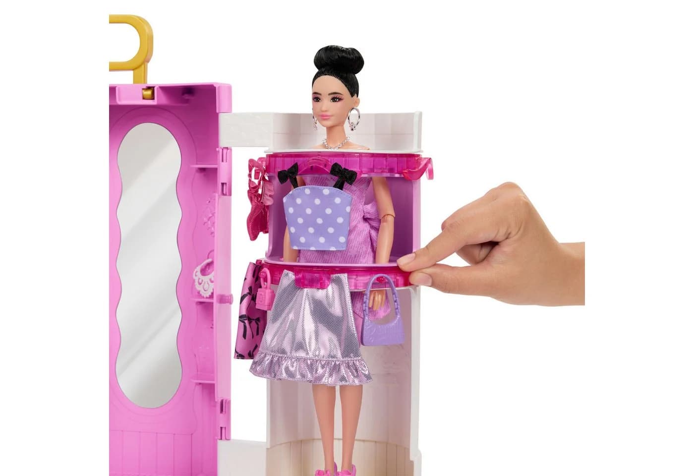 Barbie Deluxe Style Kleiderschrank Rosa Aufklappbar mit Schminkbereich - Bild 4