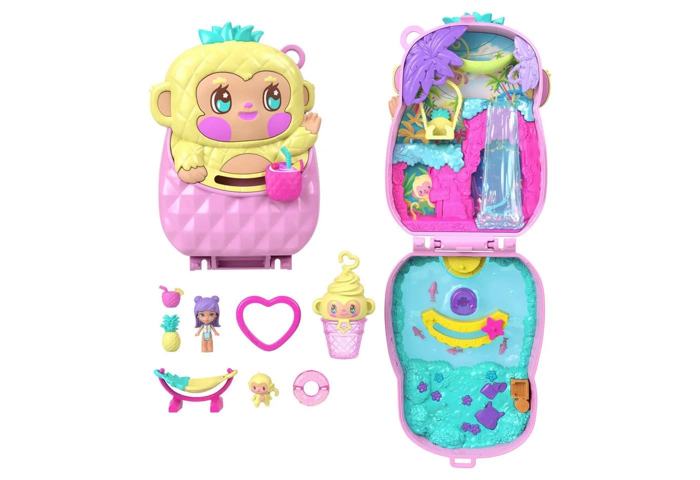Polly Pocket Spielwelt Ananas Äffchen Schatulle Bunt - Bild 2