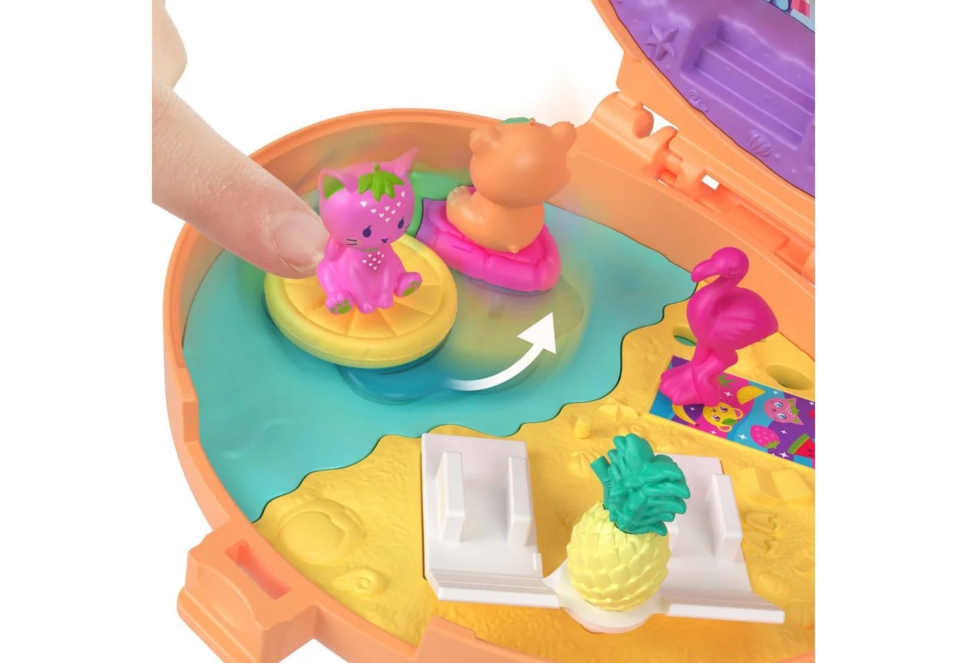 Polly Pocket Spielwelt Plüsch Schatulle mit Mikropuppe und Haustieren - Bild 4