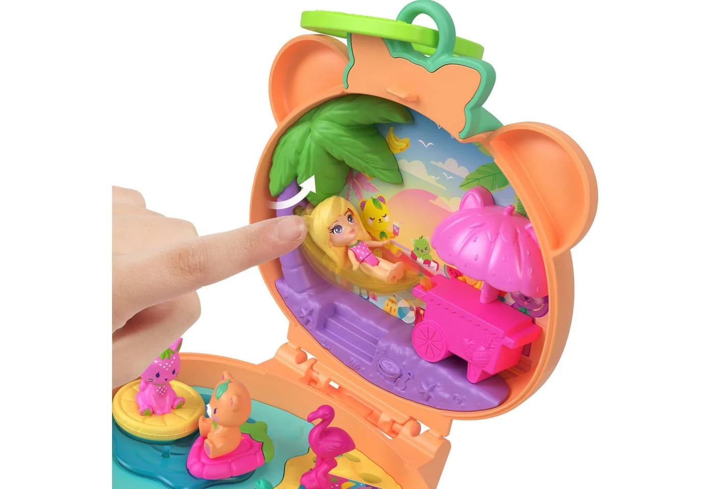 Polly Pocket Spielwelt Plüsch Schatulle mit Mikropuppe und Haustieren - Bild 5
