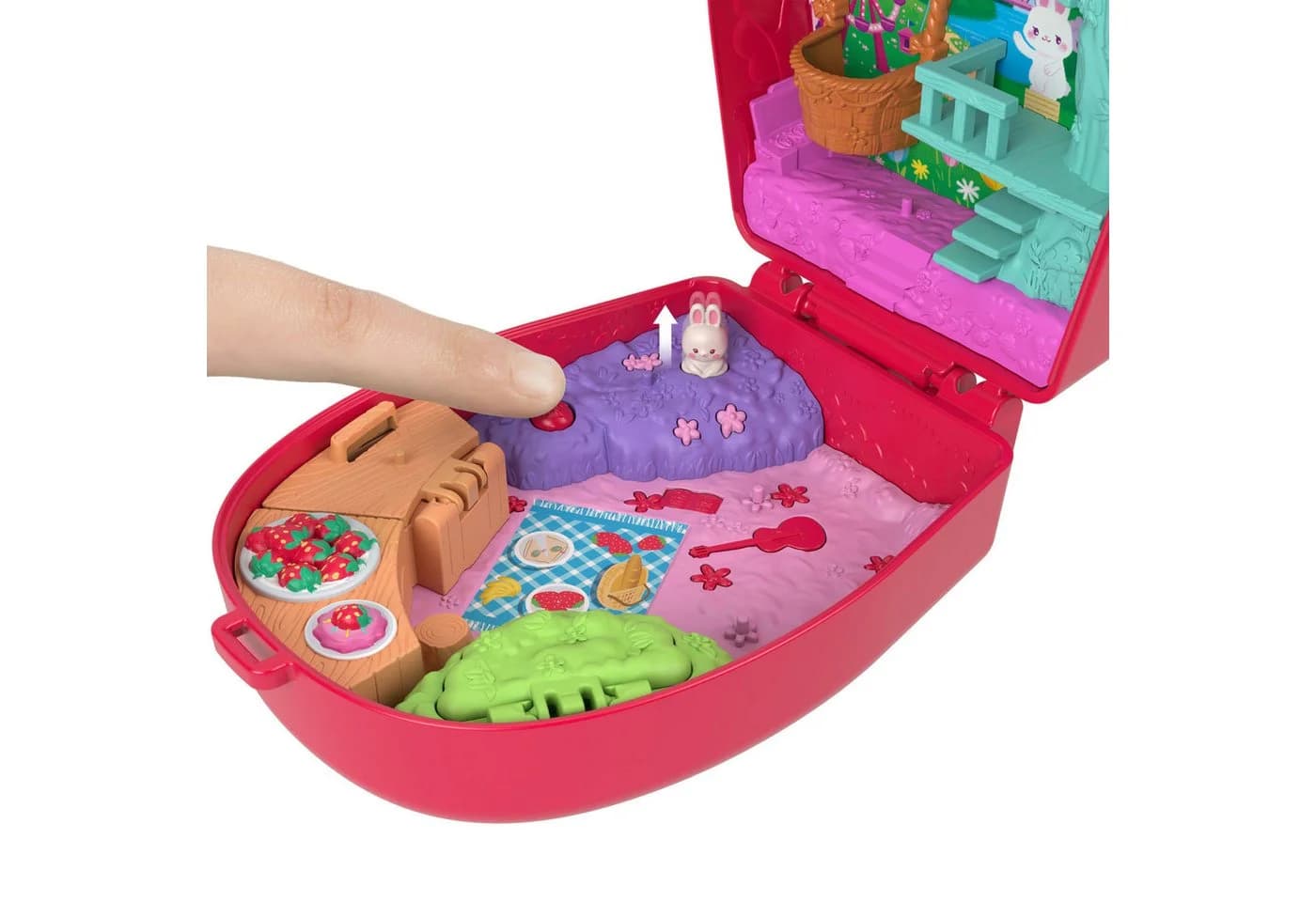 Polly Pocket Spielwelt Erdbeerhäschen Schatulle - Spielset mit Mikropuppe - Bild 5