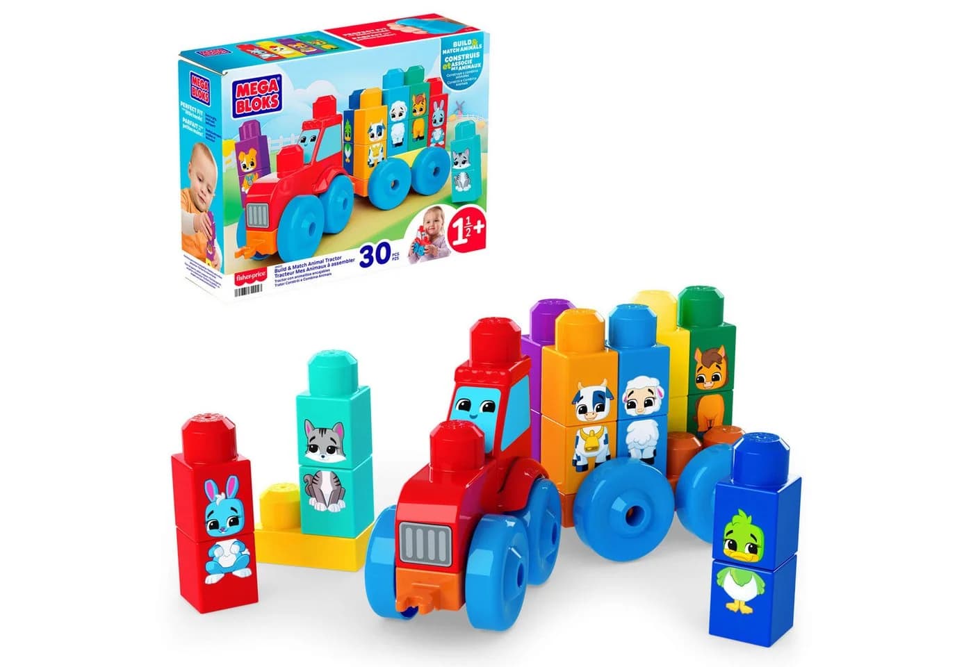 MEGA BLOKS Bau- und Lerntiertraktor Spielbausteine - Bild 2