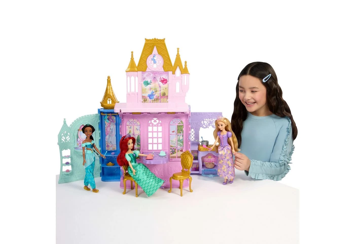 Mattel Disney Princess Faltbares Schloss-Spielset mit Rapunzel-Puppe
