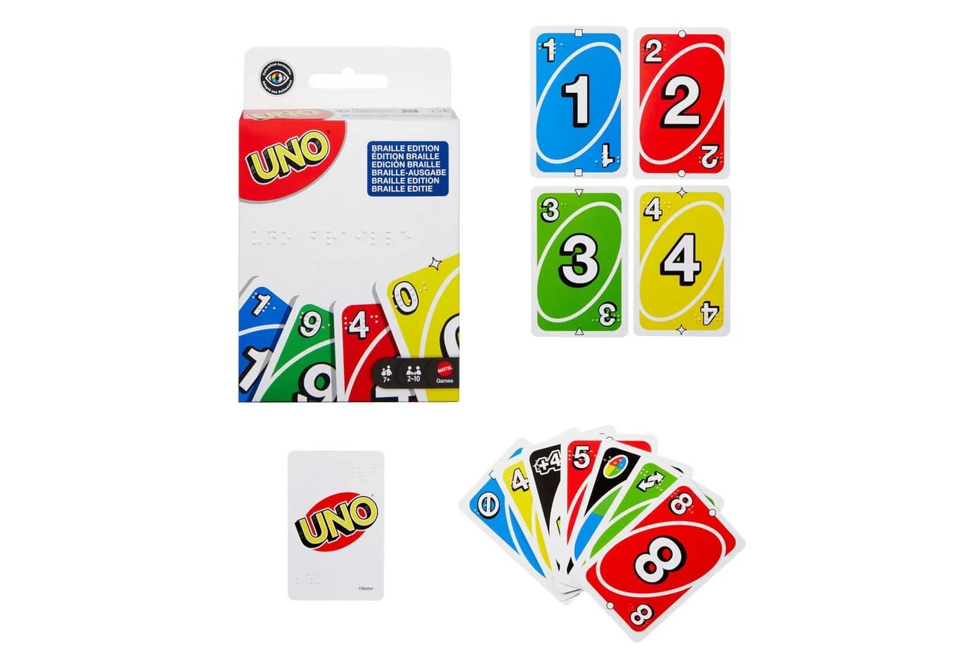 Mattel Games UNO Braille Kartenspiel für Blinde und Sehbehinderte - Bild 4