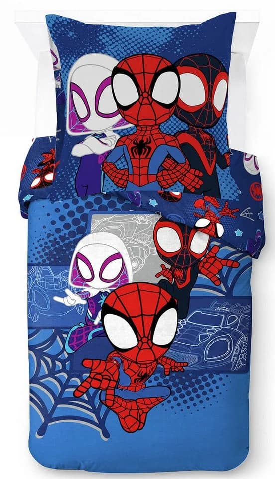 MARVEL Kinderbettwäsche Marvel Spidey Bettbezug-Set 135x200 cm + Kissenbezug 80x80 cm Blau - Bild 2