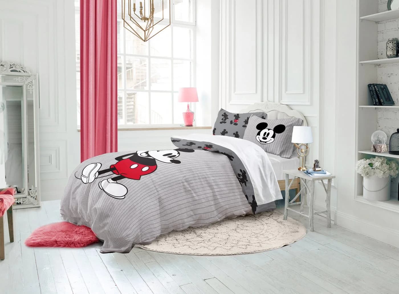 Disney Mickey Mouse Kinderbettwäsche Grau