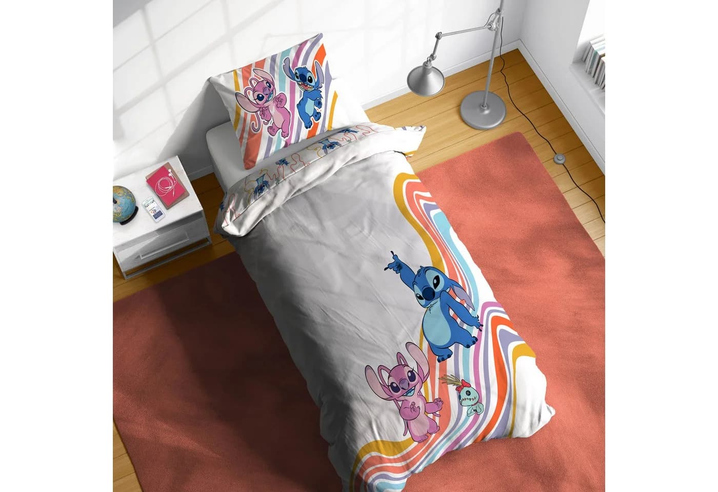 Kinderbettwäsche Disney Lilo & Stitch Bettbezug-Set 135x200 cm + Kissenbezug 80x80 cm